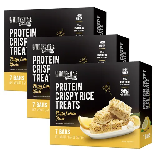 Miniatura 24 de Barritas de Arroz Crujiente de Proteína, 15g de Proteína, 3g-7g de Carbohidratos Netos, Bajo en Carbohidratos, Esponjoso, Suave, Gomoso, Sin Gluten