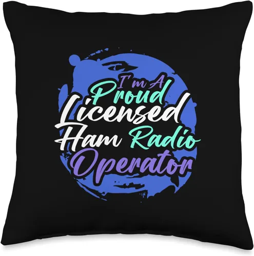 Frequency System & Radio Stations Designs Ham Operator Administrator Nerd - Almohada de radio aficionado, 16 x 16 pulgadas, multicolor