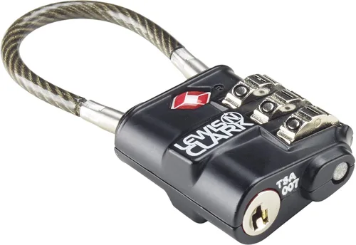Miniatura 2 de Lewis N Clark Travelsentry Indicador de 3 esferas, Negro -, Cable resistente