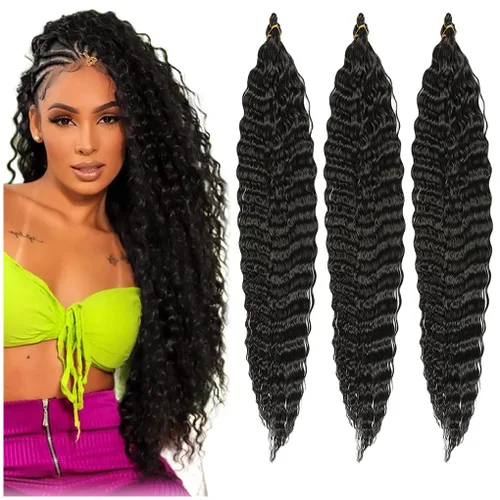 Miniatura 24 de 3 trenzas de ganchillo Passion Twist, cabello sintético preseparado para trenzar de 14 pulgadas, 3 paquetes de cabello trenzado pretrenzado