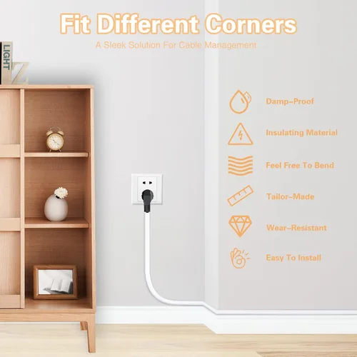 Miniatura 5 de Cubierta de cable de pared autoadhesiva de 39 pulgadas para paredes, cubierta de cable flexible para una fácil gestión de cables, 0.59 pulgadas