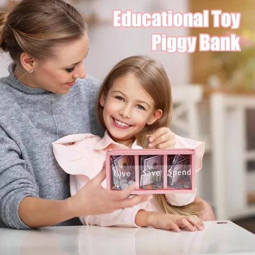 Miniatura 6 de Hucha para niños, hucha de ahorro de dinero para niños, caja de ahorro de dinero para niños y niñas, caja segura para ahorrar dinero, enseña a