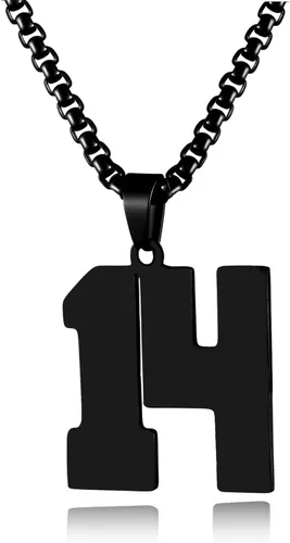 Miniatura 110 de Collar de Número Dorado para Hombre, Cadena de Acero Inoxidable con Colgante de Número para Atletas, Joyería Deportiva Personalizada para Niños