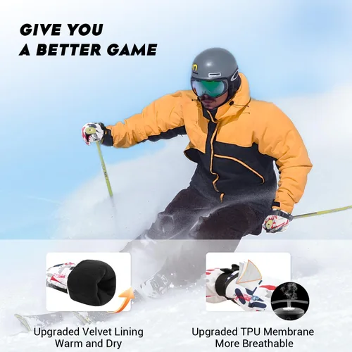 Miniatura 3 de ATERCEL Ski Gloves Men Women Waterproof, 2022 Updated Touchscreen Snow Gloves, Snowboard Gloves for Cold Weather