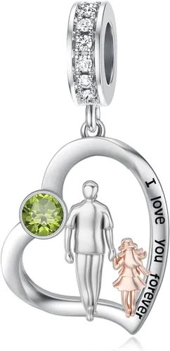 Miniatura 16 de PROESS Dije para padre, madre e hija, pulsera de plata de ley para pulseras, regalos de cumpleaños, día de San Valentín, para hija, madre, amante