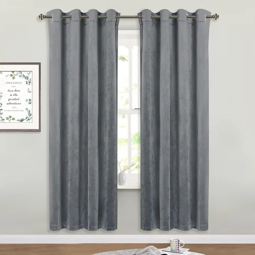 Miniatura 33 de StangH Cortinas de Terciopelo Grueso Sólido - Juego de Tratamiento de Ventanas con Oscurecimiento Moderado para Dormitorio, Cortinas/Cortinajes