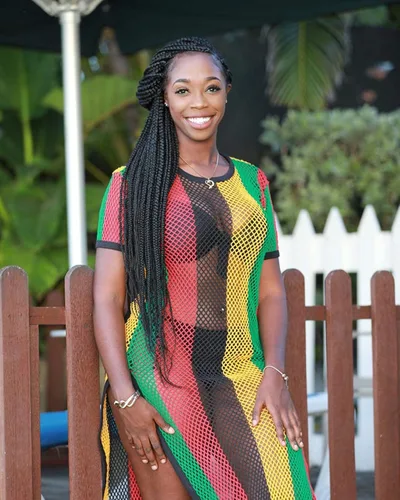 Miniatura 3 de Clossy London Rasta - Vestido de trabajo multicolor para mujer, malla de malla