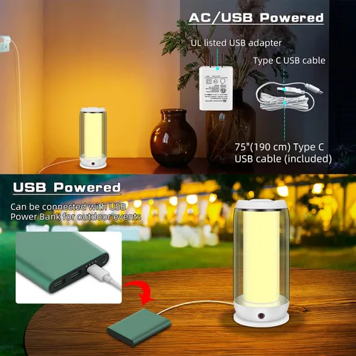 Miniatura 5 de LUXSWAY Lámpara de mesa con control remoto, regulable al lado de la lámpara para dormitorios, lámpara de escritorio enchufable con ajuste