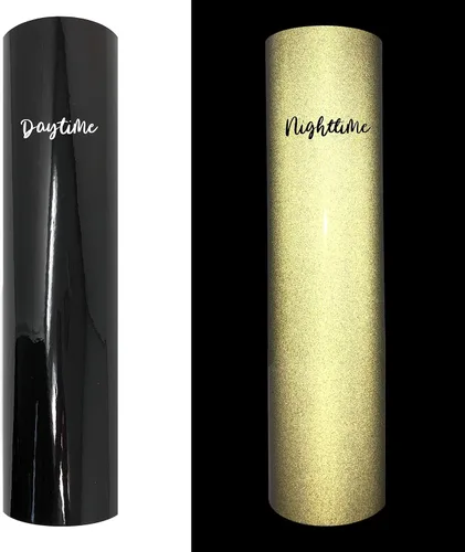Adhesivo permanente de vinilo reflectante negro, rollo de vinilo reflectante de 12 pulgadas x 4 pies para Cricut, automóviles, bicicletas,