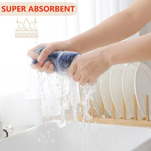 Miniatura 136 de Homaxy Trapos de cocina de 100% algodón, tejido de punto gofre, ultrasuaves, absorbentes y de secado rápido, 12 x 12 pulgadas, paquete de 6, blanco
