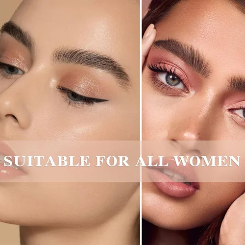 Miniatura 6 de Paleta de sombras de ojos desnudas de 12 colores, paleta de sombra de ojos natural mate nude brillante altamente pigmentada, juego de paleta