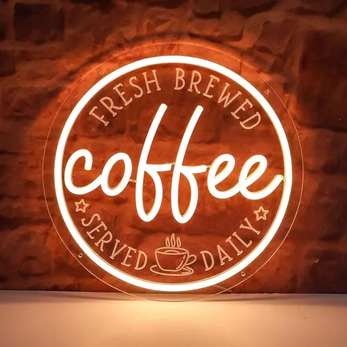 Miniatura 10 de Letrero de neón "But First Coffee" para decoración de pared, de 17 * 16 pulgadas, LED blanco cálido regulable con adaptador de corriente de 12V