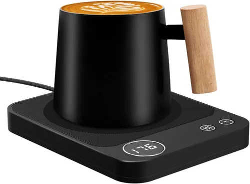 Calentador de taza, calentador de café eléctrico con 3 ajustes de temperatura, calentador de taza de café de apagado automático de 2 a 12 horas para