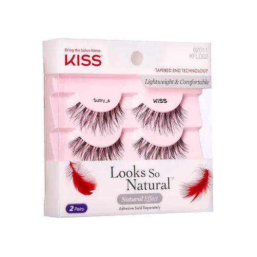Miniatura 4 de KISS Looks So Natural - Pestañas postizas, ligeras y cómodas, tecnología de extremo ahusado, reutilizables, libres de crueldad, compatibles