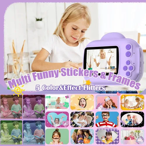 Miniatura 5 de Juguetes de cámara para niños, cámara de impresión instantánea para niños, cámaras para niños pequeños para niñas y niños, cámaras digitales HD