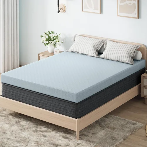 Miniatura 17 de OhGeni - Cubrecolchón de espuma viscoelástica de 2 pulgadas con funda, funda de cama suave con base antideslizante, mejorado con gel refrescante