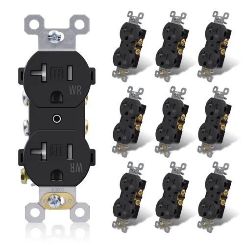 Miniatura 13 de ELEGRP Receptáculo dúplex de 20 amperios y 125 V, toma de corriente eléctrica estándar, resistente a manipulaciones TR y resistente a la intemperie