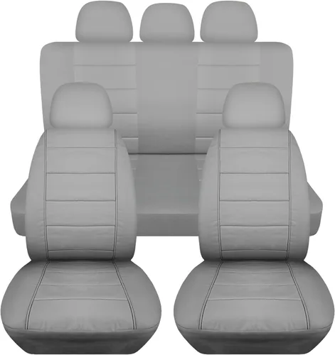 Miniatura 12 de Totally Covers Fundas de asiento de coche sólidas con 5 fundas (2 delanteras + 3 traseras) para reposacabezas: color negro, ajuste