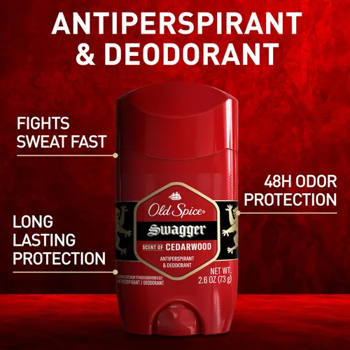 Miniatura 2 de Old Spice Desodorante antitranspirante para hombres, protección 24/7 sudor y olor, frescura duradera 24/7, sólido invisible, Swagger con aroma a