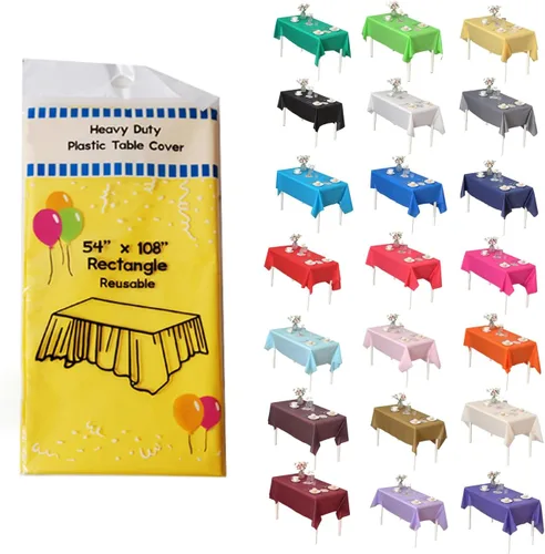 Miniatura 60 de Evershine - Mantel de plástico resistente y reutilizable, paquete de 12 unidades (redondo, 84 pulgadas, aguamarina)