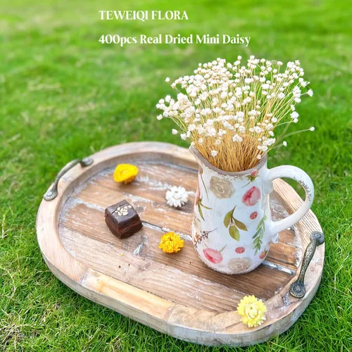 Miniatura 6 de Natural - Secas - Flores Margarita Estrella Pequeña Brasileña Seca Ramo Decorativo Mini Manzanilla para Arreglos Florales de Boda Decoraciones