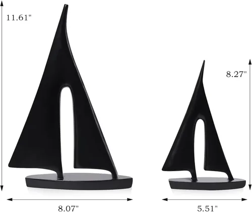 Miniatura 3 de Saysmile Esculturas modernas para decoración del hogar, adorno de decoración de velero, decoración de estatua de barco, esculturas artísticas