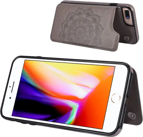 Miniatura 3 de UEEBAI Funda para iPhone SE 2022/7/8/SE 2020, funda de piel sintética con cierre magnético, ranuras para tarjetas, función de soporte