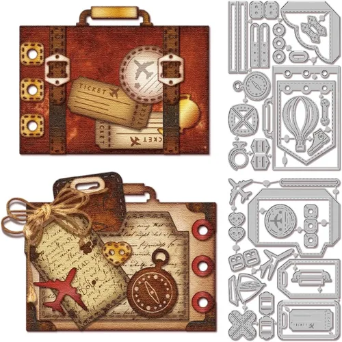 Miniatura 10 de GLOBLELAND Troqueles de corte de página para botellas para bricolaje álbumes de recortes, planificador de metal, troqueles de corte de marco