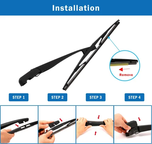 Miniatura 31 de WTI Juego de escobillas de limpiaparabrisas trasero Compatible con Honda CRV 2007-2011 CR-V SUV Kits de limpiaparabrisas traseros Montaje