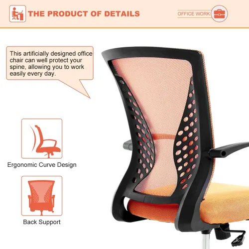 Miniatura 2 de Silla de oficina de malla para el hogar, silla de escritorio ergonómica con soporte lumbar, reposabrazos ejecutivo, ajustable, giratoria, respaldo