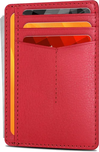 Miniatura 33 de Carteras de cuero Oak Leathers, delgadas y minimalistas con bloqueo RFID, tarjetero de bolsillo frontal para hombres y mujeres, Desnudo