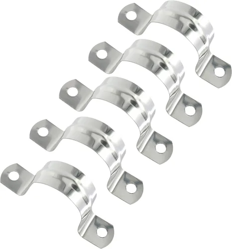 Miniatura 6 de 50PCS 1.3 pulgadas de correa de tubo rígida, acero inoxidable 2 agujeros abrazadera de cable, soporte de sujeción de tubo en forma de U