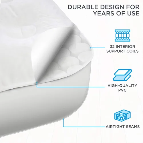 Miniatura 3 de Colchón hinchable de Ivation EZ-Bed, con marco y funda con ruedas, interruptor de autoapagado para lograr la comodidad deseada, superficie cómoda