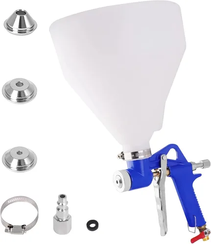 Miniatura 8 de Pulverizador de pintura de pared para paneles de yeso, herramienta de textura de pintura de 1.5 galones, pistola de pulverización de tolva de aire
