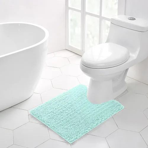 Miniatura 175 de Walensee Alfombra de baño antideslizante (24x17 pulgadas, rosa polvoriento) absorbente de agua, súper suave, lanuda de felpilla, lavable a máquina