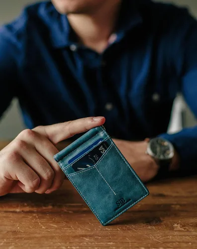 Miniatura 2 de SERMAN BRANDS RFID Blocking Wallet Slim Bifold - Genuine Leather Minimalist Front Pocket Wallets for Men with Money Clip Gift