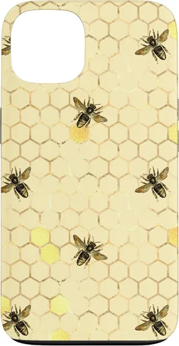 Miniatura 7 de Funda con estampado floral de abeja para iPhone 16 color amarillo miel