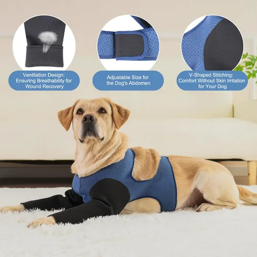 Miniatura 3 de Mangas para perros para heridas ambas patas delanteras, alternativa al collar de cono, manga de recuperación de perro resistente a la abrasión