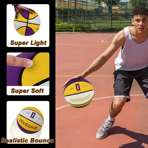 Miniatura 4 de Baloncesto de goma gruesa para niños y jóvenes, tamaño 3/4/5/6/7, para exteriores, colorido, 22/25.5/27.5/28.5/29.5 pulgadas, para regalos