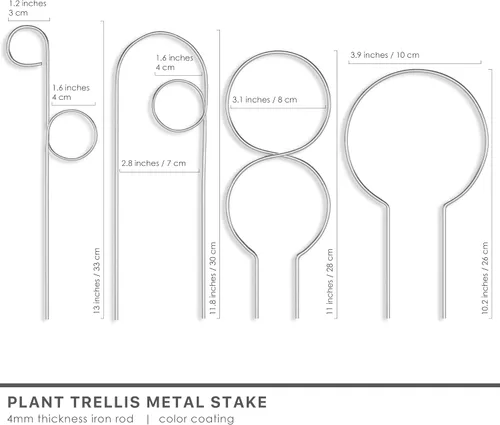 Miniatura 6 de Pequeño enrejado de metal para plantas de interior, estacas de metal para plantas trepadoras, soporte para plantas en maceta, orquídeas, Monstera