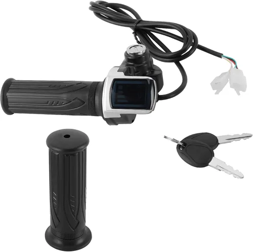 Miniatura 8 de Acelerador eléctrico para bicicleta, 48 V, agarre de acelerador de media torsión, juego de llaves de bloqueo de pantalla LED para motocicleta scooter