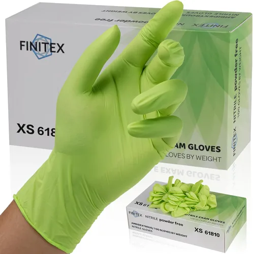 Miniatura 15 de FINITEX Nitrile Disposable Gloves - Green 3.5mil 100/1000PCS Powder-Free Latex-Free Medical & Food Use Verde (Small 100)