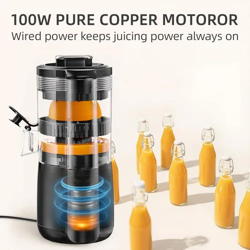 Miniatura 3 de Paquete de exprimidor eléctrico de cítricos con cortador de verduras, exprimidor automático de naranjas con cepillo de limpieza y rallador de queso