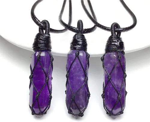 Miniatura 10 de EDEN'S CALL Hexagonal Crystal Point Pendant Necklace for Unisex Adjustable Dainty Natural Stone Pendulum Amulet for Good Luck