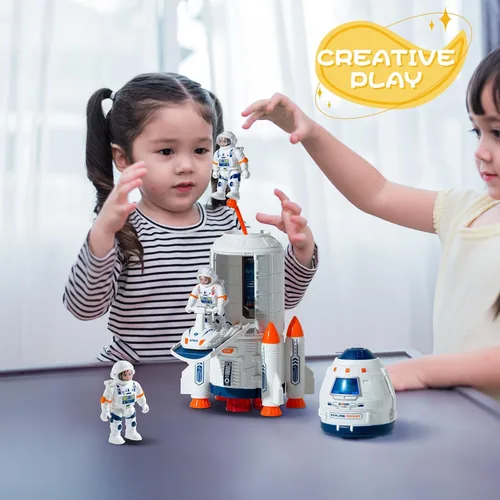 Miniatura 6 de Wbzle Juguetes de Cohete Espacial, Nave Espacial con Juguetes de Astronauta para Educación, Concentración, Diversión de Aprendizaje de Cohetes