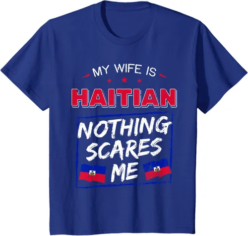 Miniatura 38 de My Wife Is Haitian Republic of Haiti Heritage Roots - Camiseta con bandera, Negro, S