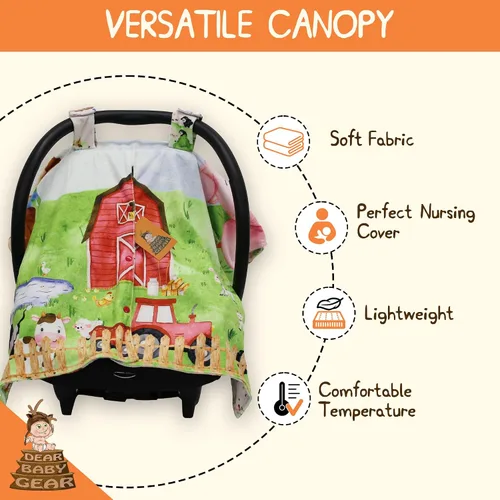 Miniatura 2 de Dear Baby Gear Funda de asiento de automóvil para niños y niñas, toldo para asiento de automóvil para bebé con apertura a presión, funda de asiento