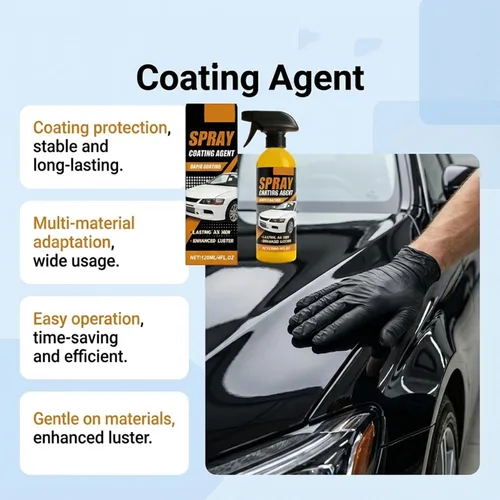 Miniatura 2 de Aerosol de revestimiento de cerámica nano hidrofóbico de reparación rápida, kit de aerosol de revestimiento de cera de coche de 4.1 fl oz, nano