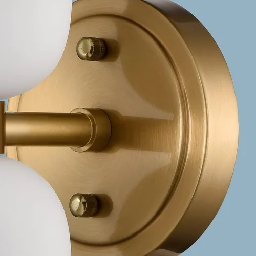 Miniatura 2 de CLAXY Lámpara de pared moderna de baño en oro con vidrio lechoso, accesorios de iluminación de baño con 2 luces regulables Dorado