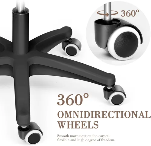 Miniatura 4 de Bonita silla de oficina – Silla de trabajo ajustable, moderna y cómoda, giratoria de 360 grados, respaldo medio, adecuada para oficina en casa